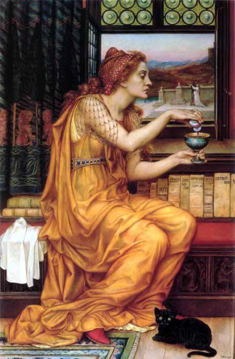 Evelyn De Morgan The Love Potion Norge oil painting art